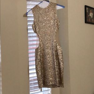 Dress the Population gold sequin dress